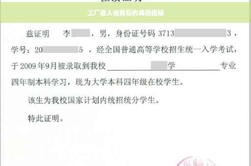 工厂收入低背后的真相揭秘