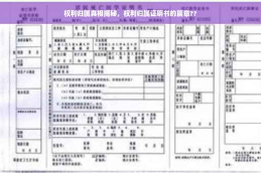 权利归属真相揭秘，权利归属证明书的篇章??