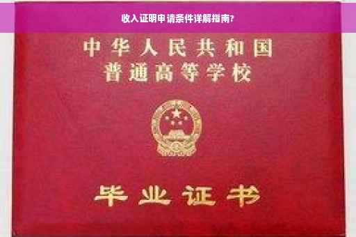 收入证明申请条件详解指南?