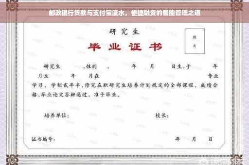 邮政银行贷款与支付宝流水，便捷融资的智能管理之道