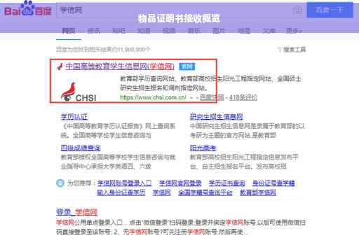 物品证明书接收概览