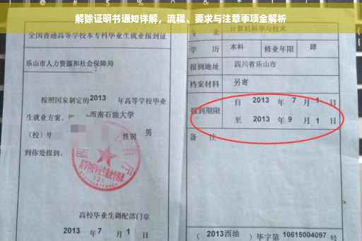 解除证明书通知详解，流程、要求与注意事项全解析