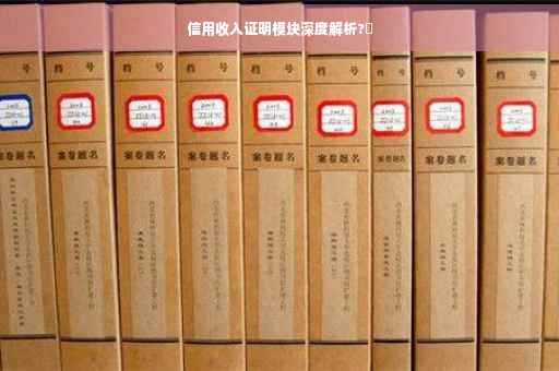 信用收入证明模块深度解析?✨