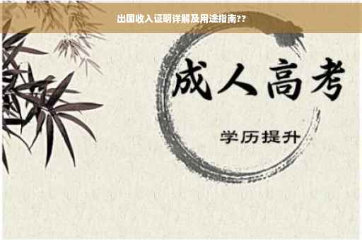 出国收入证明详解及用途指南??