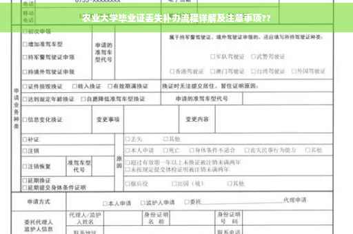 农业大学毕业证丢失补办流程详解及注意事项??