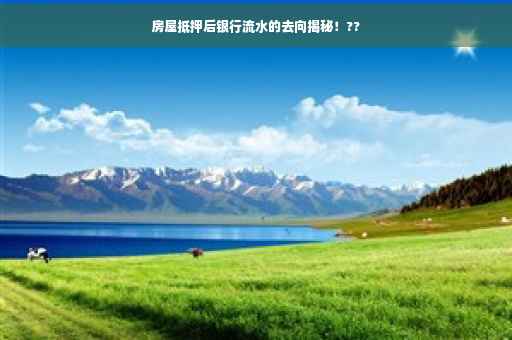 房屋抵押后银行流水的去向揭秘！??
