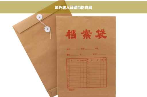 境外收入证明范例详解