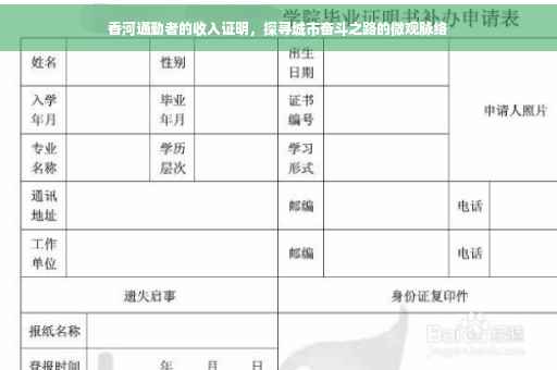 香河通勤者的收入证明，探寻城市奋斗之路的微观脉络