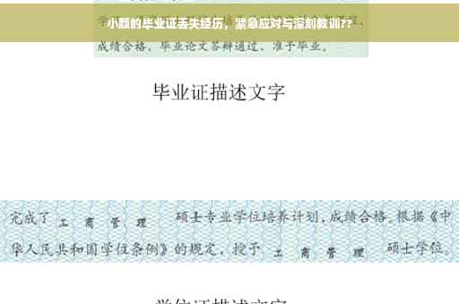 小颜的毕业证丢失经历，紧急应对与深刻教训??
