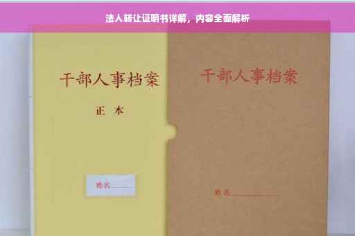 法人转让证明书详解，内容全面解析