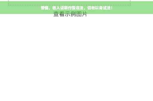 警惕，收入证明作假违法，切勿以身试法！