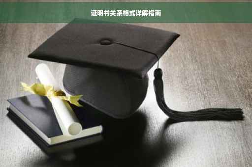 证明书关系格式详解指南