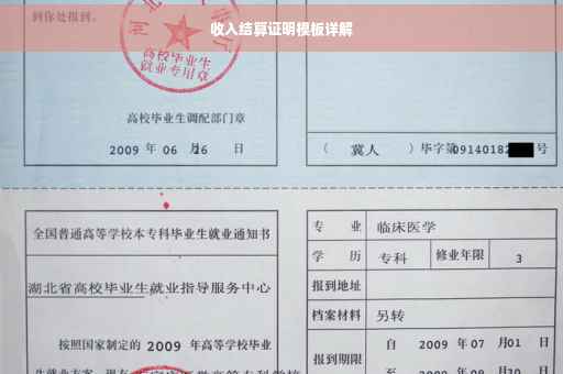 收入结算证明模板详解