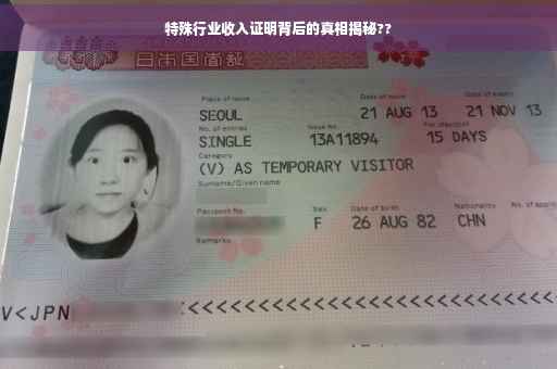 特殊行业收入证明背后的真相揭秘??