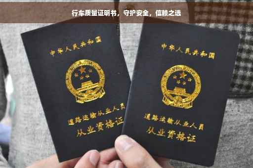 行车质量证明书，守护安全，信赖之选