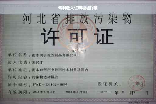 专利收入证明模板详解