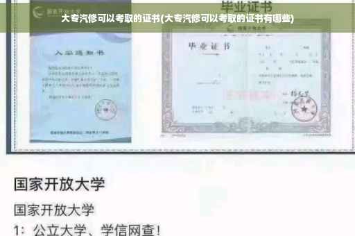 大专汽修可以考取的证书(大专汽修可以考取的证书有哪些)