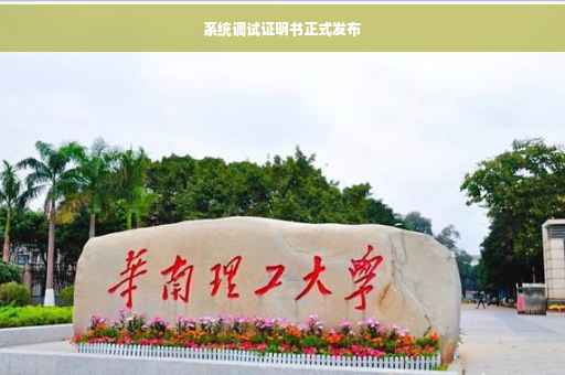 系统调试证明书正式发布