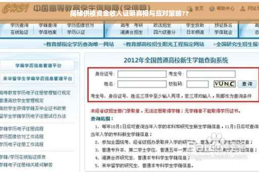 揭秘供楼资金收入证明真相与应对策略??