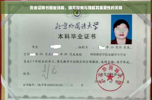 资金证明书模板详解，撰写指南与理解其重要性的关键