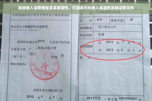 副业收入证明模板及其重要性，打造多元化收入来源的关键证明文件