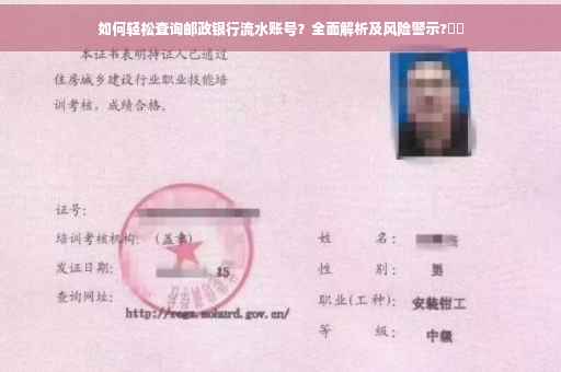 如何轻松查询邮政银行流水账号？全面解析及风险警示?⚡️