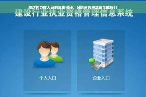 潍坊代办收入证明真相揭秘，风险与合法建议全解析??