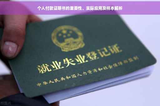 个人付款证明书的重要性、实际应用及样本解析