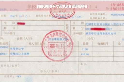 病情证明书尺寸要求及其重要性解析