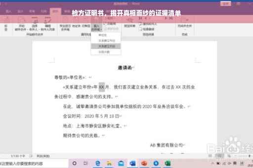 检方证明书，揭开真相面纱的证据清单