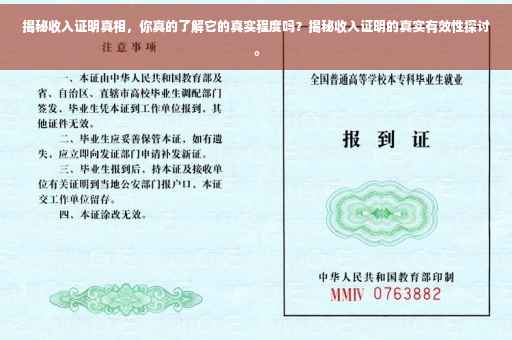 揭秘收入证明真相，你真的了解它的真实程度吗？揭秘收入证明的真实有效性探讨。