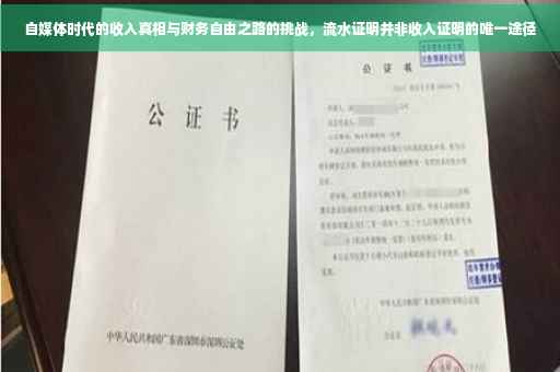 自媒体时代的收入真相与财务自由之路的挑战，流水证明并非收入证明的唯一途径