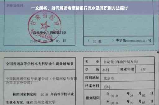 一文解析，如何解读专项债银行流水及其识别方法探讨