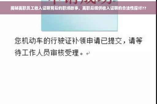 揭秘离职员工收入证明背后的职场故事，离职后提供收入证明的合法性探讨??