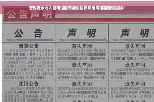 警惕流水收入证明造假背后的法律风险与道德困境揭秘?