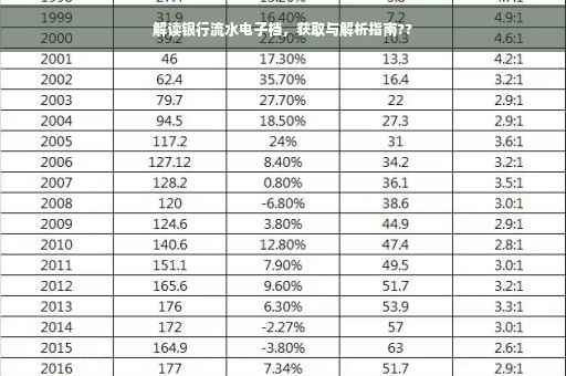 解读银行流水电子档，获取与解析指南??