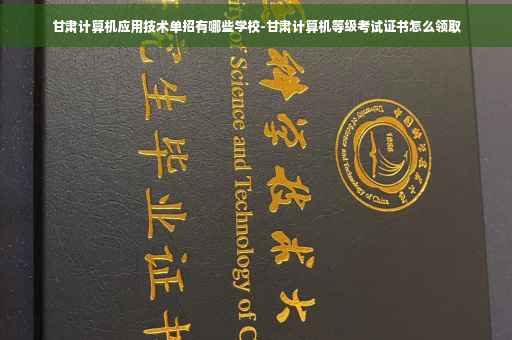 甘肃计算机应用技术单招有哪些学校-甘肃计算机等级考试证书怎么领取
