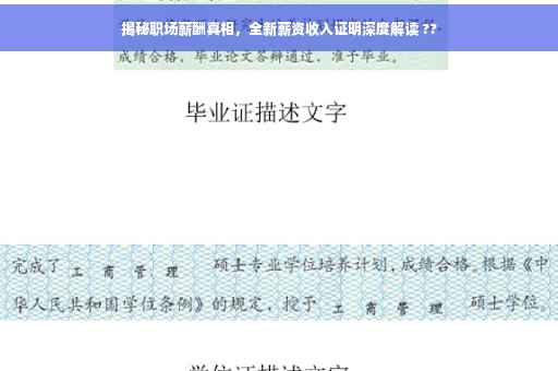 揭秘职场薪酬真相，全新薪资收入证明深度解读 ??