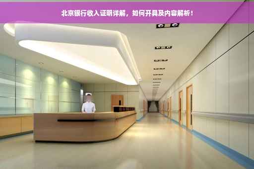 北京银行收入证明详解，如何开具及内容解析！