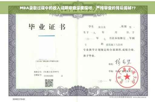 MBA录取过程中的收入证明审查深度探讨，严格审查的背后揭秘??
