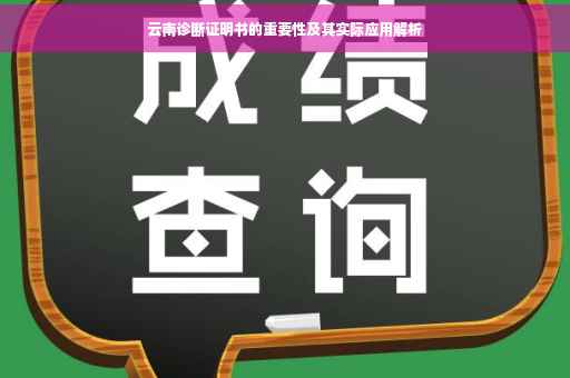 云南诊断证明书的重要性及其实际应用解析