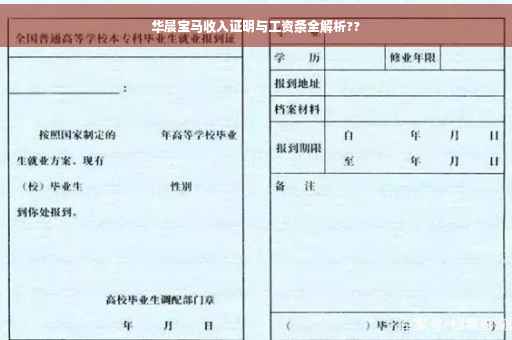 华晨宝马收入证明与工资条全解析??