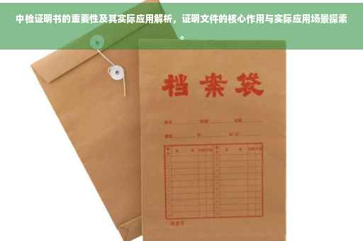 中检证明书的重要性及其实际应用解析，证明文件的核心作用与实际应用场景探索。