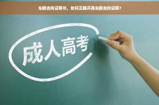 车辆去向证明书，如何正确开具车辆去向证明？