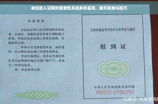 单位收入证明的重要性及其多样呈现，撰写指南与技巧