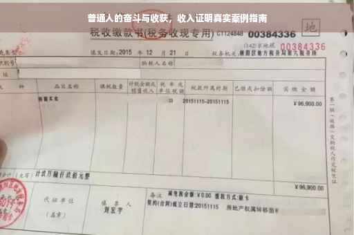 普通人的奋斗与收获，收入证明真实案例指南