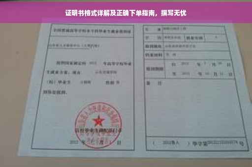 证明书格式详解及正确下单指南，撰写无忧