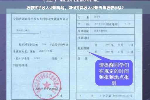 收养孩子收入证明详解，如何开具收入证明办理收养手续？