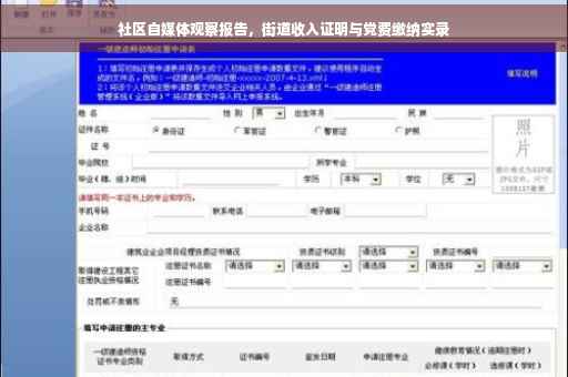 社区自媒体观察报告,街道收入证明与党费缴纳实录 社区自媒体观察报告,街道收入证明与党费缴纳实录