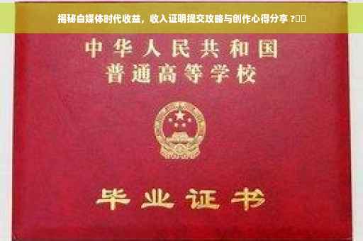 揭秘自媒体时代收益，收入证明提交攻略与创作心得分享 ?⚡️
